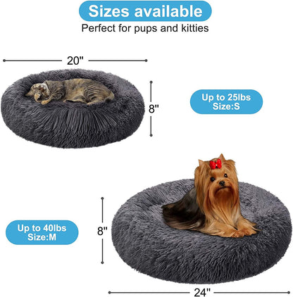 Dog Bed, Dog Beds for Medium Dogs, Small Outdoor Dog Beds, Washable Dog Bed and Cat Bed, Faux Fur Pet Bed, Anti-Slip Dog Bed Cat Bed